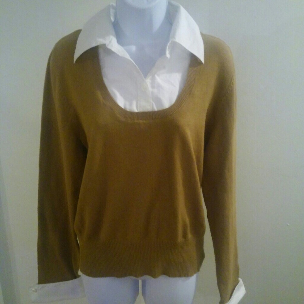 Mossimo Stretch Shirt Inset Sweater